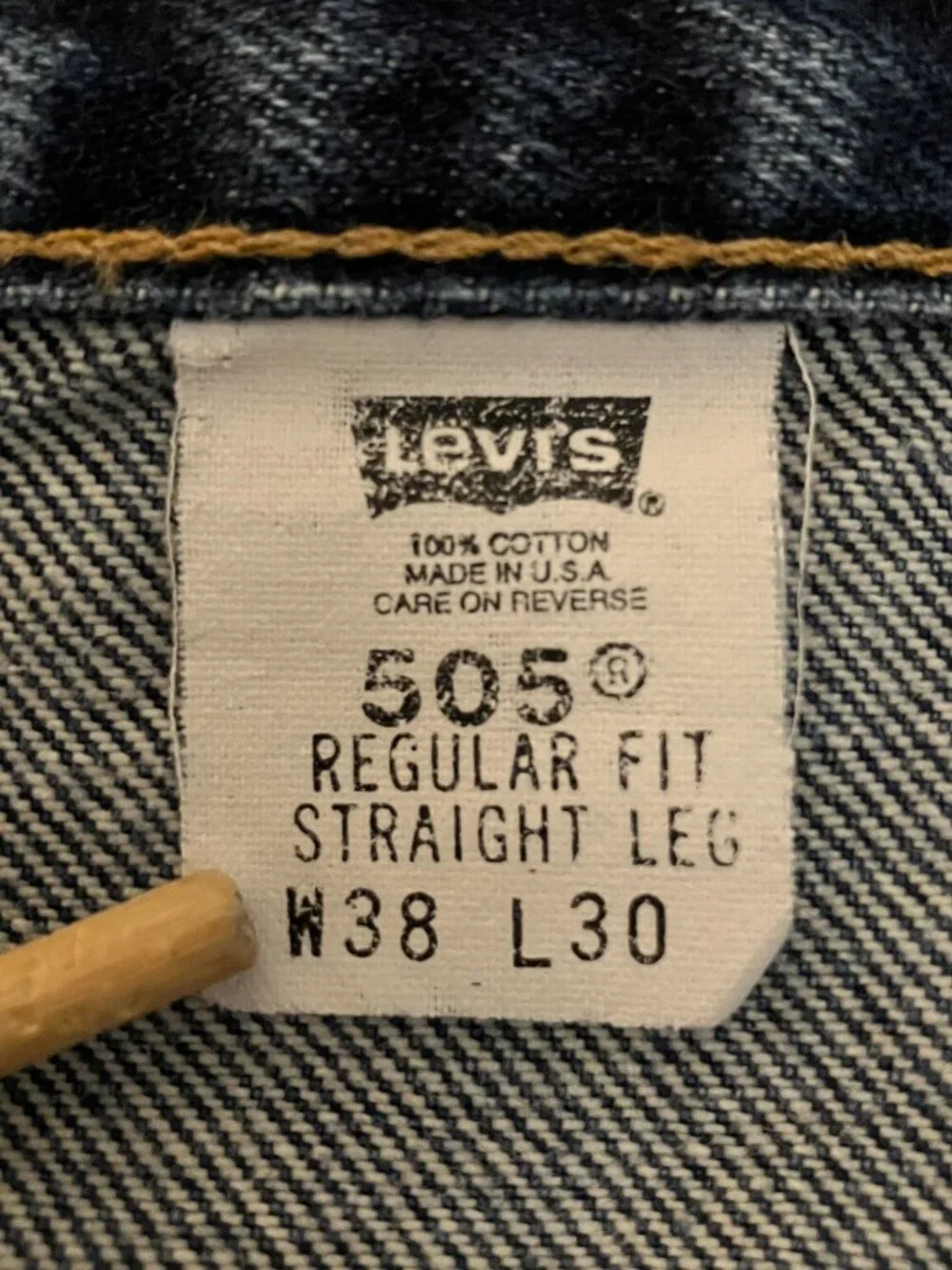 Vtg Levis 505 Jeans Made in USA Dark Wash Denim Mens 38x30 *True 36*